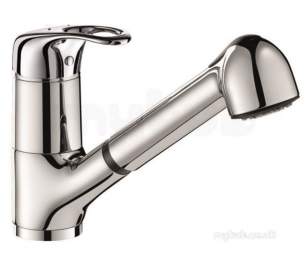 Delabie Brassware -  Delabie Mech Sink Mixer Swivel Spout/ret. Spray H105mm Sculpt Lever