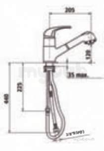 Delabie Brassware -  Delabie Mech Sink Mixer Swivel Spout/ret. Spray H105mm Sculpt Lever