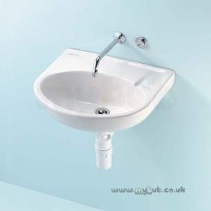 Armitage Shanks Commercial Sanitaryware -  Armitage Shanks Portman S2272 600mm No Tap Holes Basin Ex Chn And O/f Wh