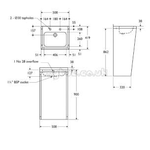 Armitage Shanks Commercial Sanitaryware -  Armitage Shanks Denholm Shroud Pol S/s Concealed Fixing S2983my