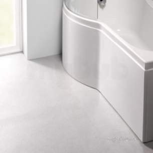 Eastbrook Baths -  Arc Showerbath 1.7m Front Panel Wh