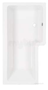 Eastbrook Baths -  Quantum Showerbath Right Hand 1.5m 5mm Wh