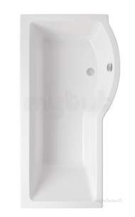Eastbrook Baths -  Brio 1650 Showerbath Carronite Right Hand Wh