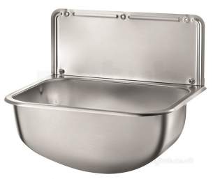 Delabie Washbasins and Sinks -  Delabie Wall Mtd Sink With Splashback L455 304 Pol Satin St Steel