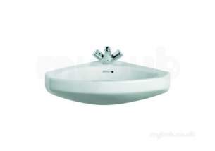 Roca Sanitaryware -  Roca Angular Corner Basin Two Tap Holes White