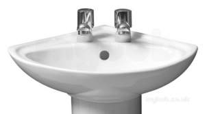Roca Sanitaryware -  Roca Madrid Corner Basin Two Tap Holes White