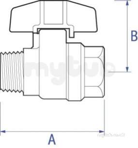 Pegler General Commercial Valves -  Pegler Pb500mft Bspp Brs Ball Vlv Red 10
