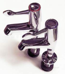 Deva Brassware -  Deva Lever Action High Neck Sink Taps Chrome Plated Pair