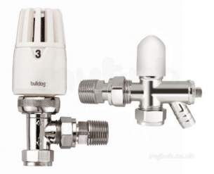 Pegler Bulldog TrvS and Manual Valves -  Bulldog Thermostatic Radiator Valve Lockshield With Drain Off Valve 8mm/10mm