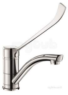 Delabie Basin Mixers -  Delabie Mechanical Basin Mixer With Swivel Spout H95mm Hygiene Lever