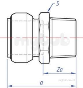 Tectite 316 Stainless Steel Fittings -  Tect 316 Ts3 Mi Str Connector 28x3/4