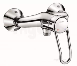 Delabie Brassware -  Delabie Mechanical Shower Mixer Top Outlet Sculpt Lever Offset Sp 2539