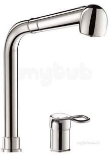 Delabie Brassware -  Delabie Mixer Plus Column Retractable Spray H250 Sculptured Lever