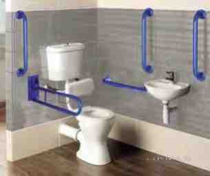 Eastbrook Sanitary Ware -  Loire Low Lvl Docm Pcks Wh And Blue Grips