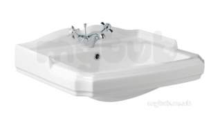 Eastbrook Sanitary Ware -  24.0004 Eastbrook Belgravia Basin 598 Two Tap Holes White