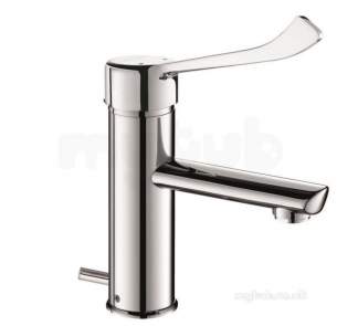 Delabie Basin Mixers -  Delabie Bioclip Ep Basin Mixer H85mm Plus Waste Long Lever