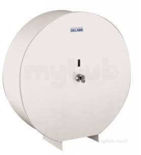 Delabie Dispensers -  Delabie Toilet Paper Dispenser 1000m White Lacquered Steel (while Stock Then 2910)