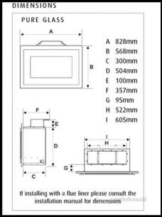 Flavel Gas Fires -  Flavel Pure Gas Fire Silver/black Glass