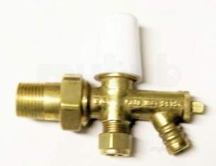 Wasp 10 Radiator Valves -  Wasp Ten Angle Lockshied And Drain Off 10mm Brass