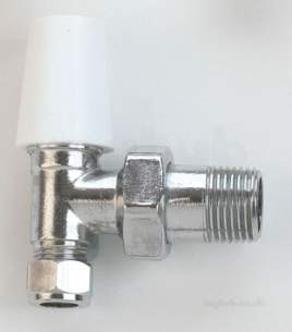 Wasp 10 Radiator Valves -  Wasp Ten Angle Lockshield Valve 10mm Chrome Plated