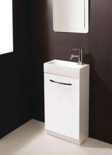 Flabeg Cabinets And Mirrors -  Hib 9501300 White Cassino Cloakroom Floor Standing Unit Single Door