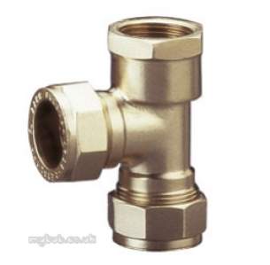 Prestex Compression Fittings -  Prestex 52 22mm X 1/2 Inch Fi X 22mm Red Tee