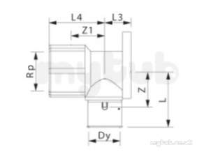 Wavin K1 Mlcp Multi Layer Pipe System -  K1 Mlcp X Fi 90d Elbow 20x3/4 3023537