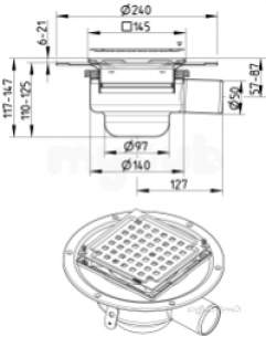 Blucher Drainage -  Blucher Adjustable Drain C/w Flange