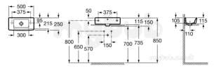 Roca Sanitaryware -  Hall 500x250mm One Tap Hole Left Hand Cloak Basin White
