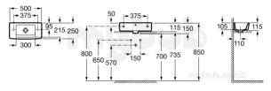 Roca Sanitaryware -  Hall 500x250mm One Tap Hole Right Hand Cloak Basin White