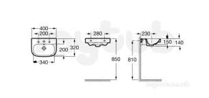 Roca Sanitaryware and Accessories -  Roca Debba 400mm One Tap Hole Basin White