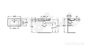Roca Furniture and Vanity Basins -  Roca Prisma 600mm Basin White 327546000