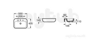 Roca Sanitaryware -  Khroma 550mm One Tap Hole Countertop Basin White