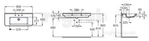 Roca Sanitaryware -  Roca Dama-n 850mm Basin White 327781000