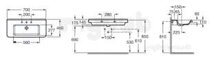 Roca Sanitaryware -  Roca Dama-n 700mm Basin White 327782000