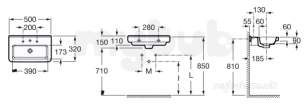 Roca Sanitaryware -  Dama-n Compact 500mm Basin White