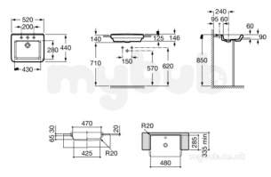 Roca Sanitaryware -  Dama-n Semi Recessed Basin White
