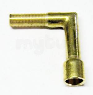 Gas Fire Fittings and Gas Cocks -  1/4 Inch 2.5 Inch X 2.5 Inch Brass Back Knee Elbow
