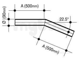 Wavin Blue and Black Large Bore Pipe -  Jet Pe-100 Bend 22deg Bk 90 11 P/e 33091521