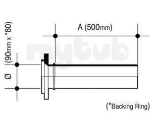 Wavin Blue and Black Large Bore Pipe -  Jet Pe-100 Pup Flange Galv Bk 90 17 33097300