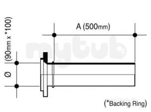 Wavin Blue and Black Large Bore Pipe -  Ssure Pe-100 Pup Flange Galv 90 X 100 Bk 17 33097310