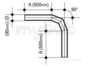 Wavin Blue and Black Large Bore Pipe -  Jet Pe-100 Bend 90 Degree Bk 90 17 P/e 33097591