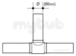 Wavin Blue and Black Large Bore Pipe -  Jet Pe-100 Tee 90 Degree Bk 335 17 33357700