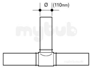 Wavin Blue and Black Large Bore Pipe -  Jet Pe-100 Tee 90 Degree Bk 110 17 P/e 33117700