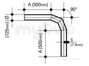Wavin Blue and Black Large Bore Pipe -  Jet Pe-100 Bend 90 Degree Bk 125 17 P/e 33127591