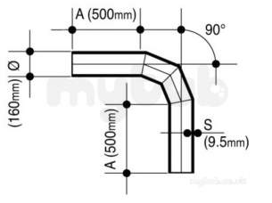Wavin Blue and Black Large Bore Pipe -  Jet Pe-100 Bend 90 Degree Bk 160 17 P/e 33167591