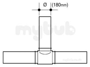 Wavin Blue and Black Large Bore Pipe -  Jet Pe-100 Tee 90 Degree Bk 180 11 P/e 33181700