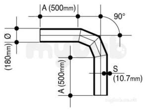 Wavin Blue and Black Large Bore Pipe -  Jet Pe-100 Bend 90 Degree Bk 180 17 P/e 33187591
