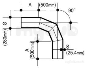 Wavin Blue and Black Large Bore Pipe -  Jet Pe-100 Bend 90 Degree Bk 280 11 P/e 33281591