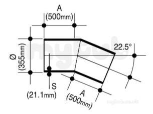 Wavin Blue and Black Large Bore Pipe -  Jet Pe-100 Bend 22deg Bk 335 17 P/e 33357521